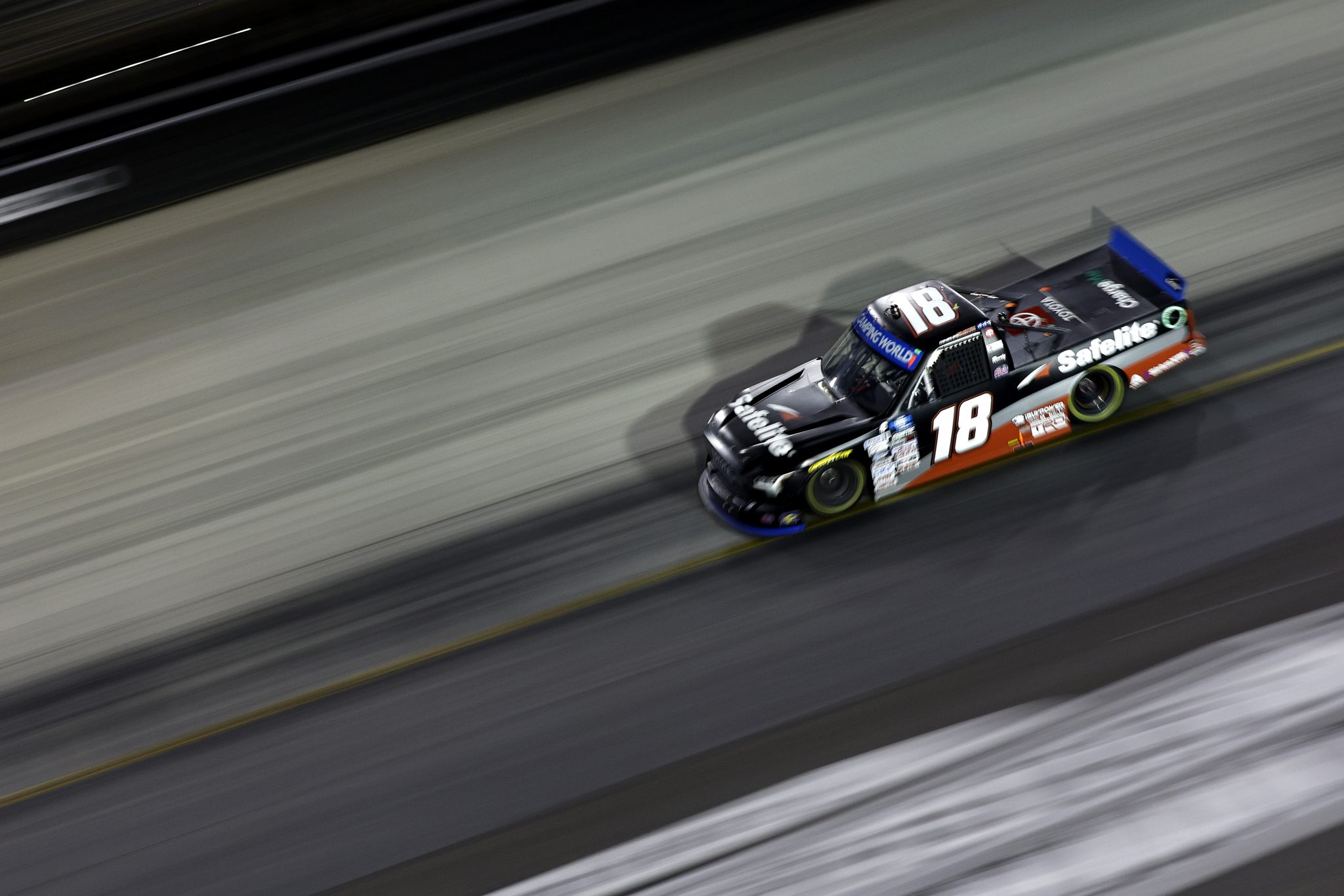 BRISTOL, TENNESSEE - SEPTEMBER 15: Chandler Smith, driver of the #18 Safelite AutoGlass Toyota, drives during the NASCAR Camping World Truck Series UNOH 200 at Bristol Motor Speedway on September 15, 2022 in Bristol, Tennessee. (Photo by Sean Gardner/Getty Images) | Getty Images