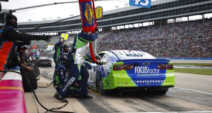 FORT WORTH, TEXAS - MAY 22: Erik Jones, driver of the #43 FOCUSfactor Chevrolet, pits during the NASCAR Cup Series All-Star Open at Texas Motor Speedway on May 22, 2022 in Fort Worth, Texas. (Photo by Jared C. Tilton/Getty Images) | Getty Images