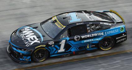 BRISTOL, TENNESSEE - SEPTEMBER 16: Ross Chastain, driver of the #1 Worldwide Express Chevrolet, drives during qualifying for the NASCAR Cup Series Bass Pro Shops Night Race at Bristol Motor Speedway on September 16, 2022 in Bristol, Tennessee. (Photo by Sean Gardner/Getty Images) | Getty Images