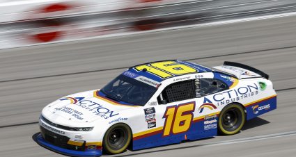 DARLINGTON, SOUTH CAROLINA - SEPTEMBER 03: AJ Allmendinger, driver of the #16 Action Industries Chevrolet, drives during practice for the NASCAR Xfinity Series Sport Clips Haircuts VFW Help A Hero 200 at Darlington Raceway on September 03, 2022 in Darlington, South Carolina. (Photo by Jared C. Tilton/Getty Images) | Getty Images