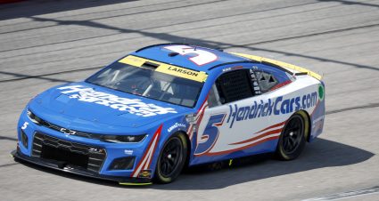 DARLINGTON, SOUTH CAROLINA - SEPTEMBER 03: Kyle Larson, driver of the #5 HendrickCars.com Chevrolet, drives during practice for the NASCAR Cup Series Cook Out Southern 500 at Darlington Raceway on September 03, 2022 in Darlington, South Carolina. (Photo by Jared C. Tilton/Getty Images) | Getty Images