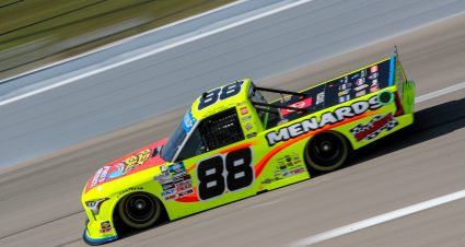 KANSAS CITY, KANSAS - SEPTEMBER 09: Matt Crafton, driver of the #88 Flex Seal/Menards Toyota, drives during practice for the NASCAR Camping World Truck Series Kansas Lottery 200 at Kansas Speedway on September 09, 2022 in Kansas City, Kansas. (Photo by Meg Oliphant/Getty Images) | Getty Images