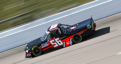 KANSAS CITY, KANSAS - SEPTEMBER 09: Timmy Hill, driver of the #56 Hill Motorsports Toyota, drives during qualifying for the NASCAR Camping World Truck Series Kansas Lottery 200 at Kansas Speedway on September 09, 2022 in Kansas City, Kansas. (Photo by Meg Oliphant/Getty Images) | Getty Images