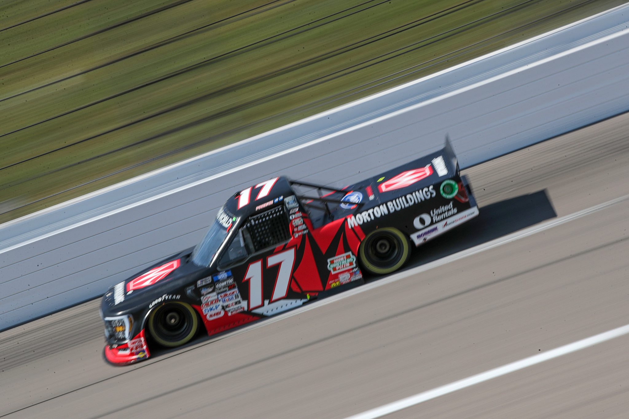 KANSAS CITY, KANSAS - SEPTEMBER 09: Ryan Preece, driver of the #17 Morton Buildings Ford, drives during qualifying for the NASCAR Camping World Truck Series Kansas Lottery 200 at Kansas Speedway on September 09, 2022 in Kansas City, Kansas. (Photo by Meg Oliphant/Getty Images) | Getty Images