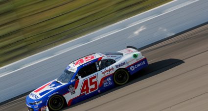 KANSAS CITY, KANSAS - SEPTEMBER 09: Rajah Caruth, driver of the #45 iRacing Chevrolet, drives during practice for the NASCAR Xfinity Series Kansas Lottery 300 at Kansas Speedway on September 09, 2022 in Kansas City, Kansas. (Photo by Meg Oliphant/Getty Images) | Getty Images