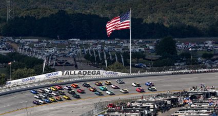 TALLADEGA, ALABAMA - OCTOBER 01: A general view of racing during the NASCAR Cup Series YellaWood 500 at Talladega Superspeedway on October 01, 2023 in Talladega, Alabama. (Photo by Meg Oliphant/Getty Images) | Getty Images