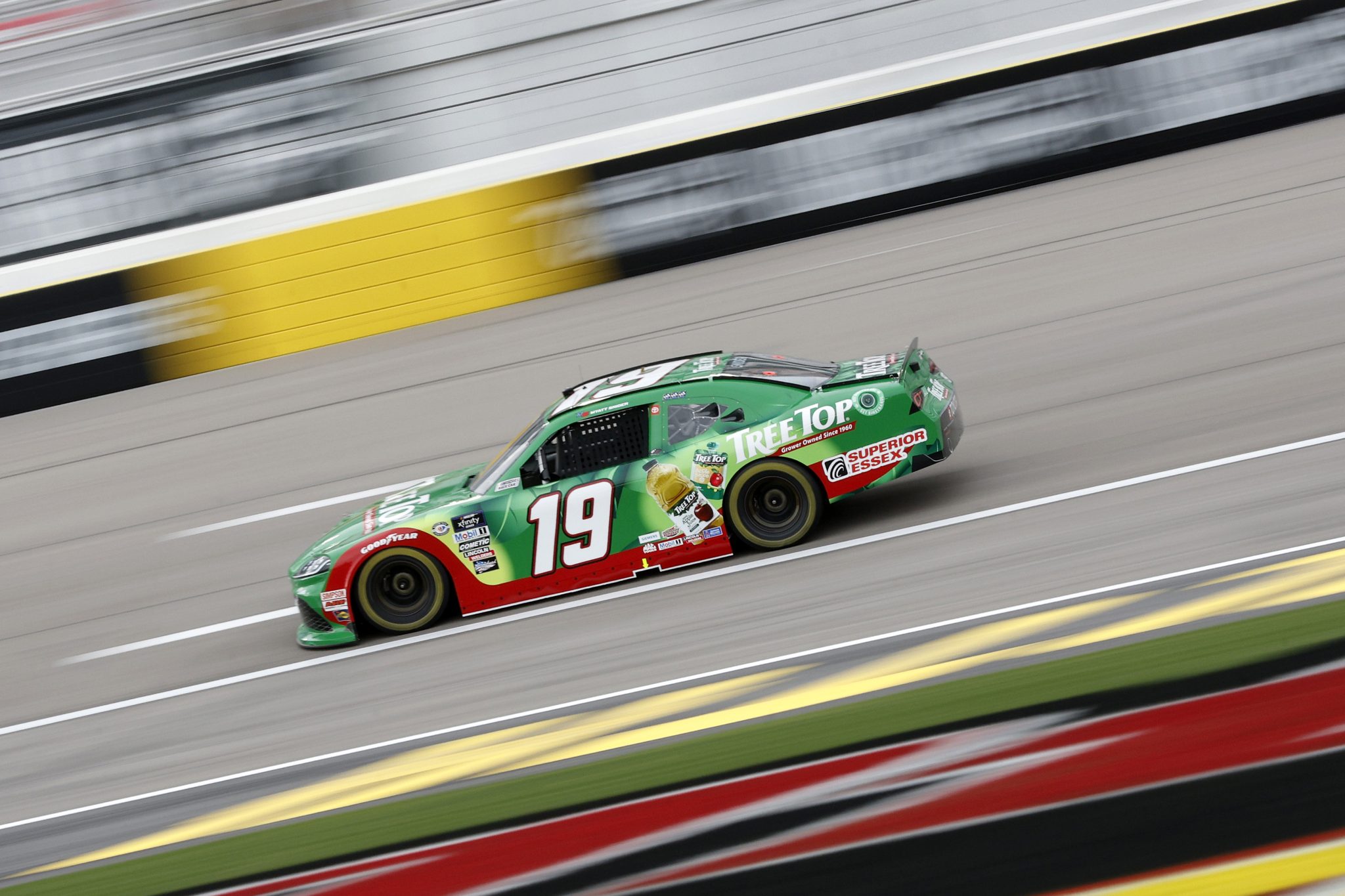 LAS VEGAS, NEVADA - OCTOBER 13: Myatt Snider, driver of the #19 Tree Top Toyota, drives during practice for the NASCAR Xfinity Series Alsco Uniforms 302 at Las Vegas Motor Speedway on October 13, 2023 in Las Vegas, Nevada. (Photo by Sean Gardner/Getty Images) | Getty Images