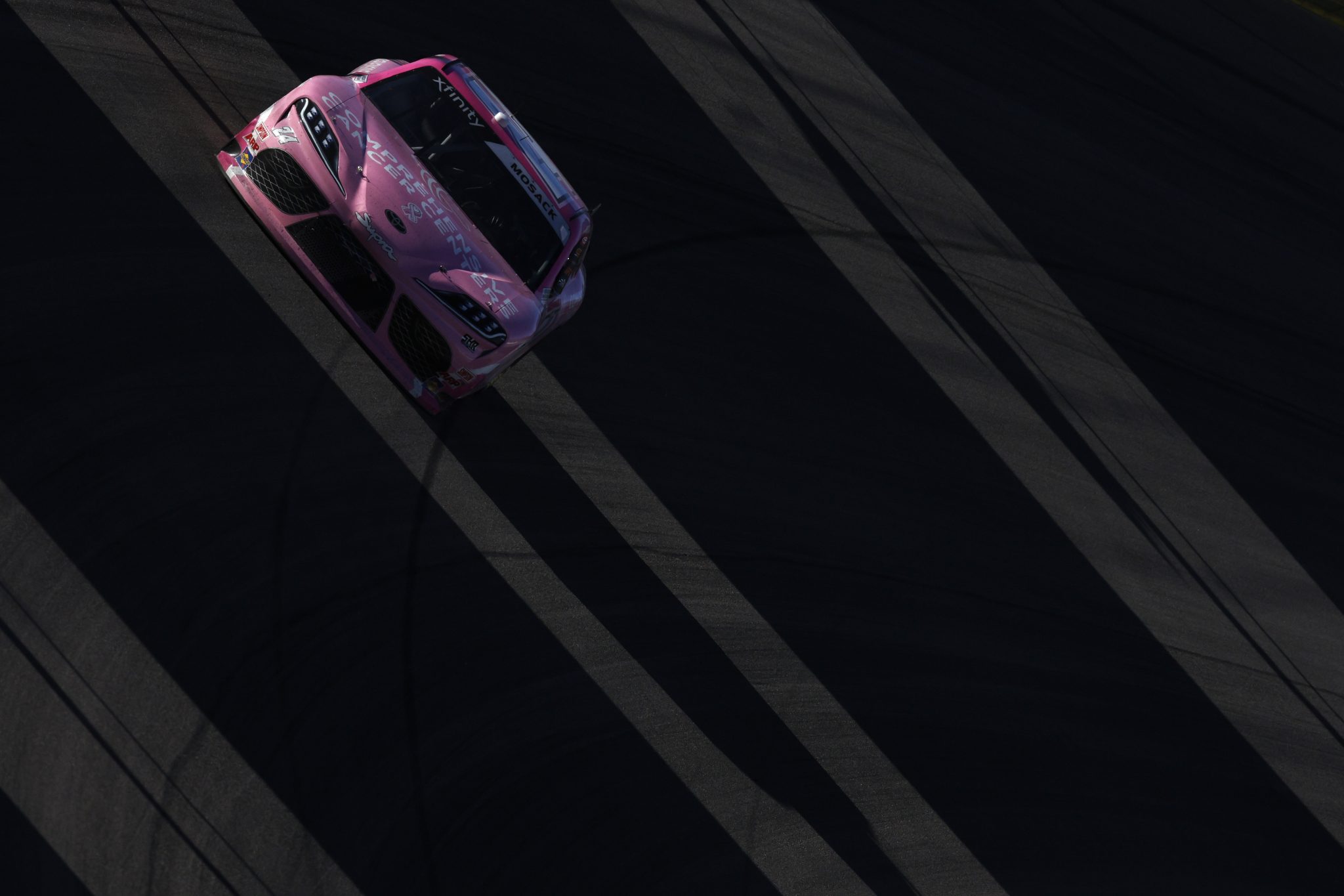 LAS VEGAS, NEVADA - OCTOBER 14: Connor Mosack, driver of the #24 Comprehensive Cancer Centers Toyota, drives during the NASCAR Xfinity Series Alsco Uniforms 302 at Las Vegas Motor Speedway on October 14, 2023 in Las Vegas, Nevada. (Photo by Sean Gardner/Getty Images) | Getty Images