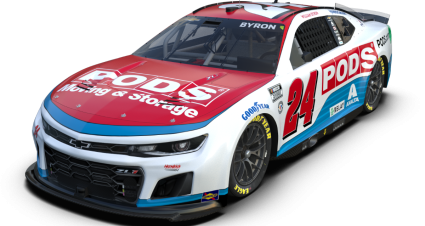 William Byron’s 2023 #24 PODS Chevrolet paint scheme.