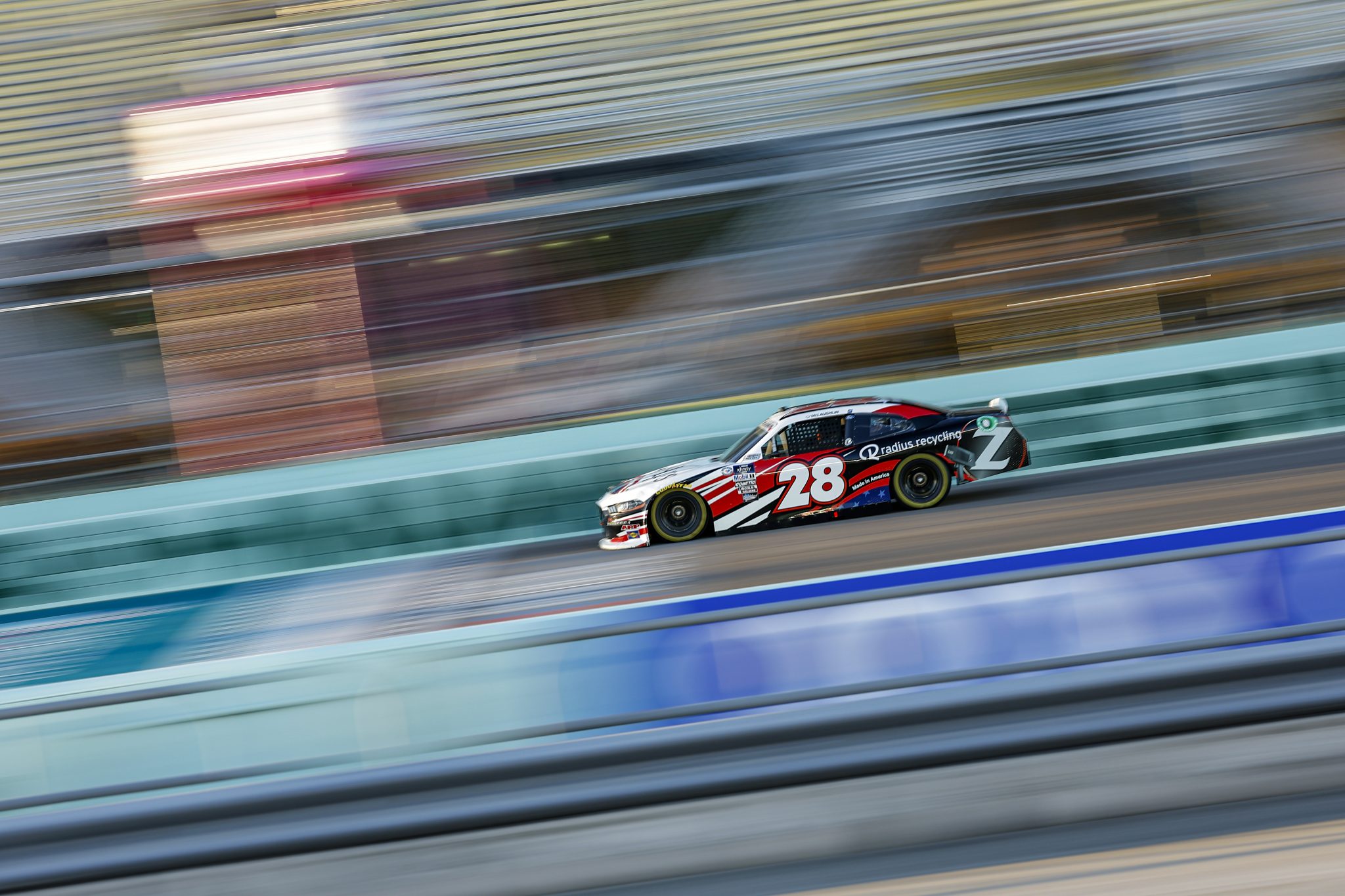HOMESTEAD, FLORIDA - OCTOBER 20: CJ McLaughlin, driver of the #28 Sci Aps Ford, drives during practice for the NASCAR Xfinity Series Contender Boats 300 at Homestead-Miami Speedway on October 20, 2023 in Homestead, Florida. (Photo by James Gilbert/Getty Images) | Getty Images