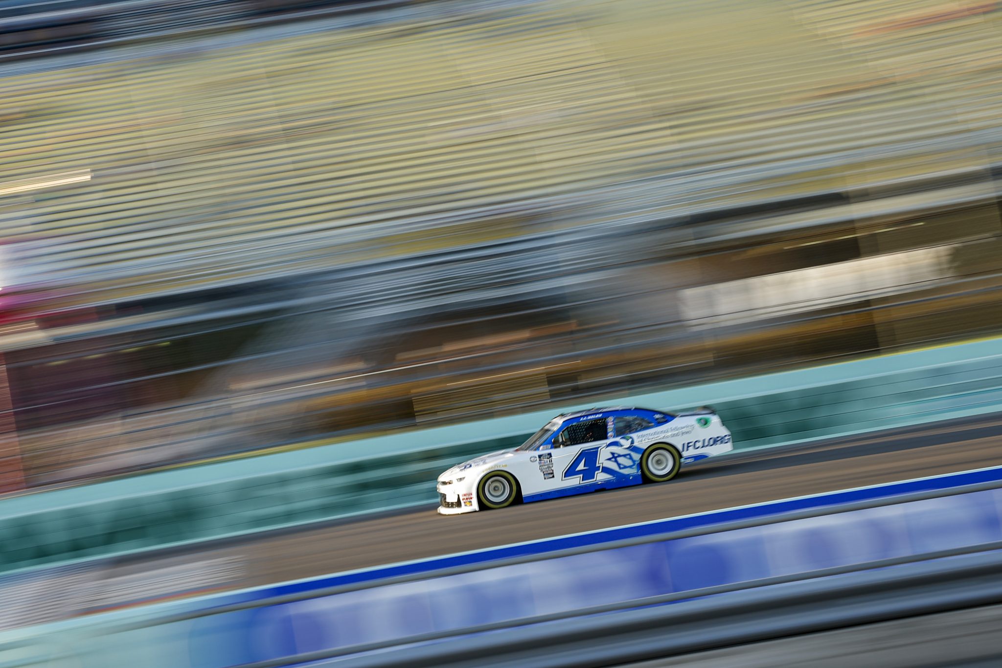 HOMESTEAD, FLORIDA - OCTOBER 20: JJ Yeley, driver of the #4 IFCJ.org Chevrolet, drives during practice for the NASCAR Xfinity Series Contender Boats 300 at Homestead-Miami Speedway on October 20, 2023 in Homestead, Florida. (Photo by James Gilbert/Getty Images) | Getty Images