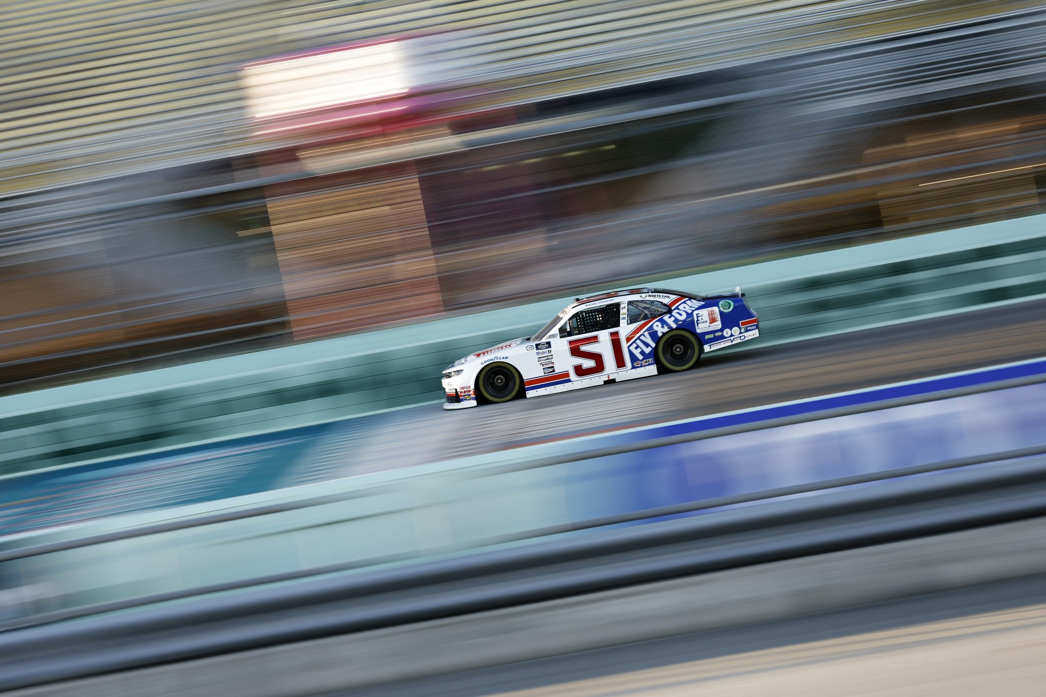 HOMESTEAD, FLORIDA - OCTOBER 20: Jeremy Clements, driver of the #51 Fly and Form Structures Chevrolet, drives during practice for the NASCAR Xfinity Series Contender Boats 300 at Homestead-Miami Speedway on October 20, 2023 in Homestead, Florida. (Photo by James Gilbert/Getty Images) | Getty Images