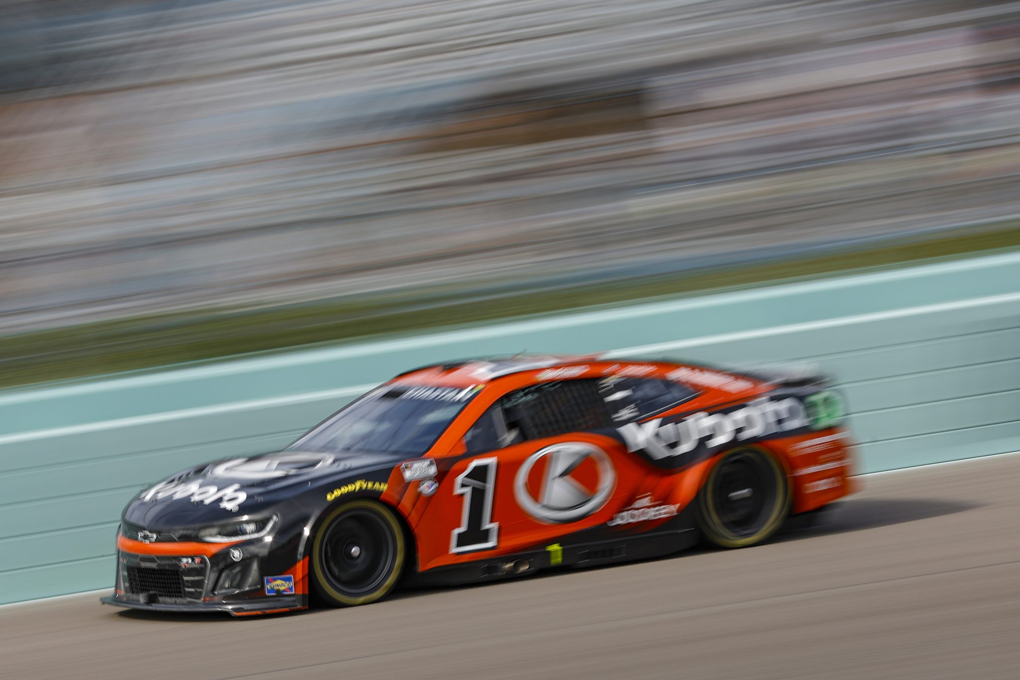 HOMESTEAD, FLORIDA - OCTOBER 22: Ross Chastain, driver of the #1 Kubota Chevrolet, drives during the NASCAR Cup Series 4EVER 400 Presented by Mobil 1 at Homestead-Miami Speedway on October 22, 2023 in Homestead, Florida. (Photo by James Gilbert/Getty Images) | Getty Images