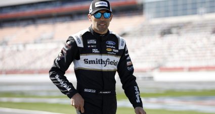 CONCORD, NORTH CAROLINA - OCTOBER 07: Aric Almirola, driver of the #10 IHOP Ford, walks the grid during practice for the NASCAR Cup Series Bank of America ROVAL 400 at Charlotte Motor Speedway on October 07, 2023 in Concord, North Carolina. (Photo by James Gilbert/Getty Images) | Getty Images