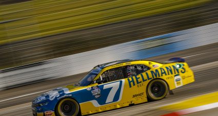 MARTINSVILLE, VIRGINIA - OCTOBER 28: Justin Allgaier, driver of the #7 Hellmann's Chevrolet, drives during the NASCAR Xfinity Series Dead On Tools 250 at Martinsville Speedway on October 28, 2023 in Martinsville, Virginia. (Photo by Chris Graythen/Getty Images) | Getty Images