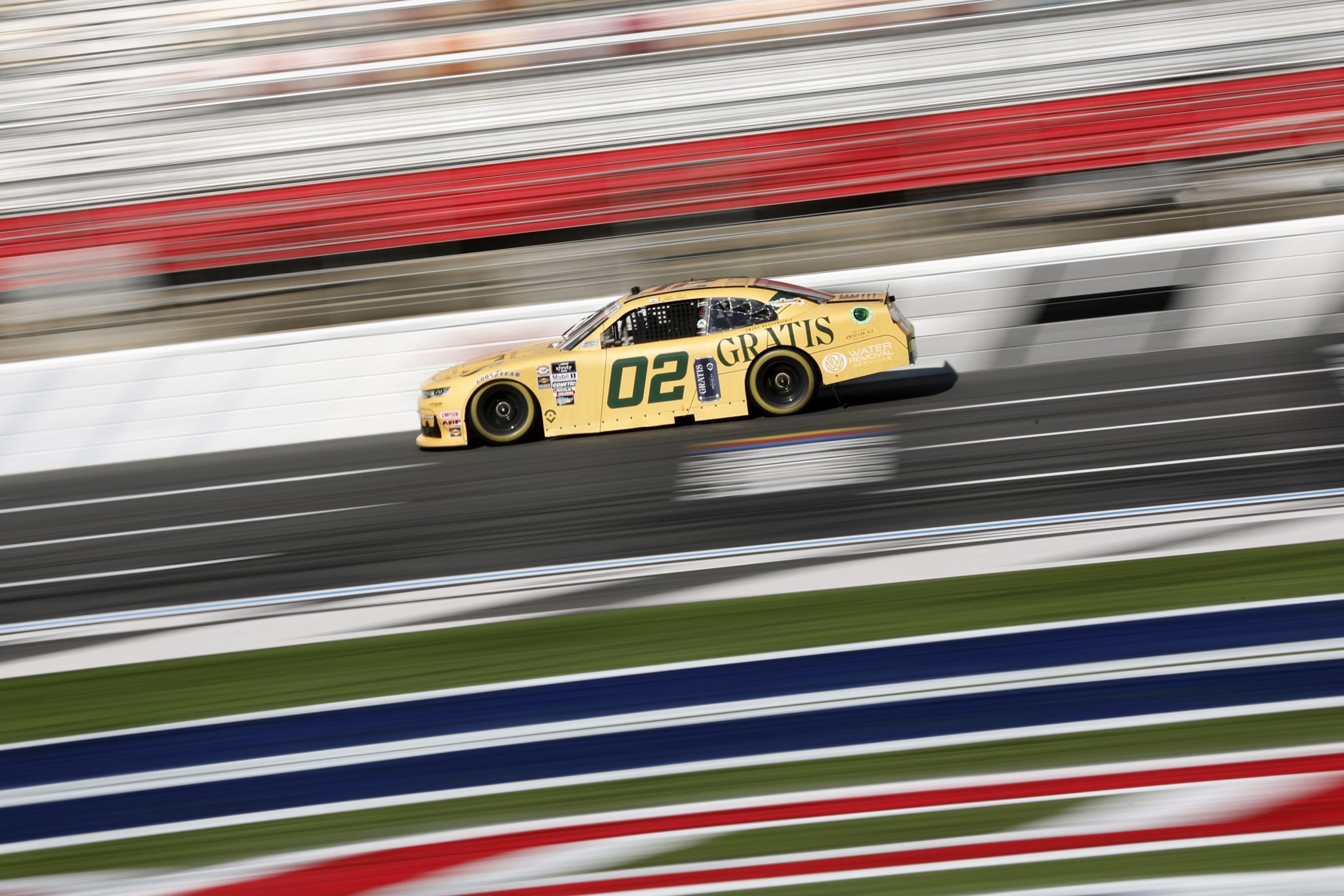 CONCORD, NORTH CAROLINA - OCTOBER 07: Blaine Perkins, driver of the #02 Gratis Chevrolet, drives during practice for the NASCAR Xfinity Series Drive for the Cure 250 presented by BCBS at Charlotte Motor Speedway on October 07, 2023 in Concord, North Carolina. (Photo by James Gilbert/Getty Images) | Getty Images