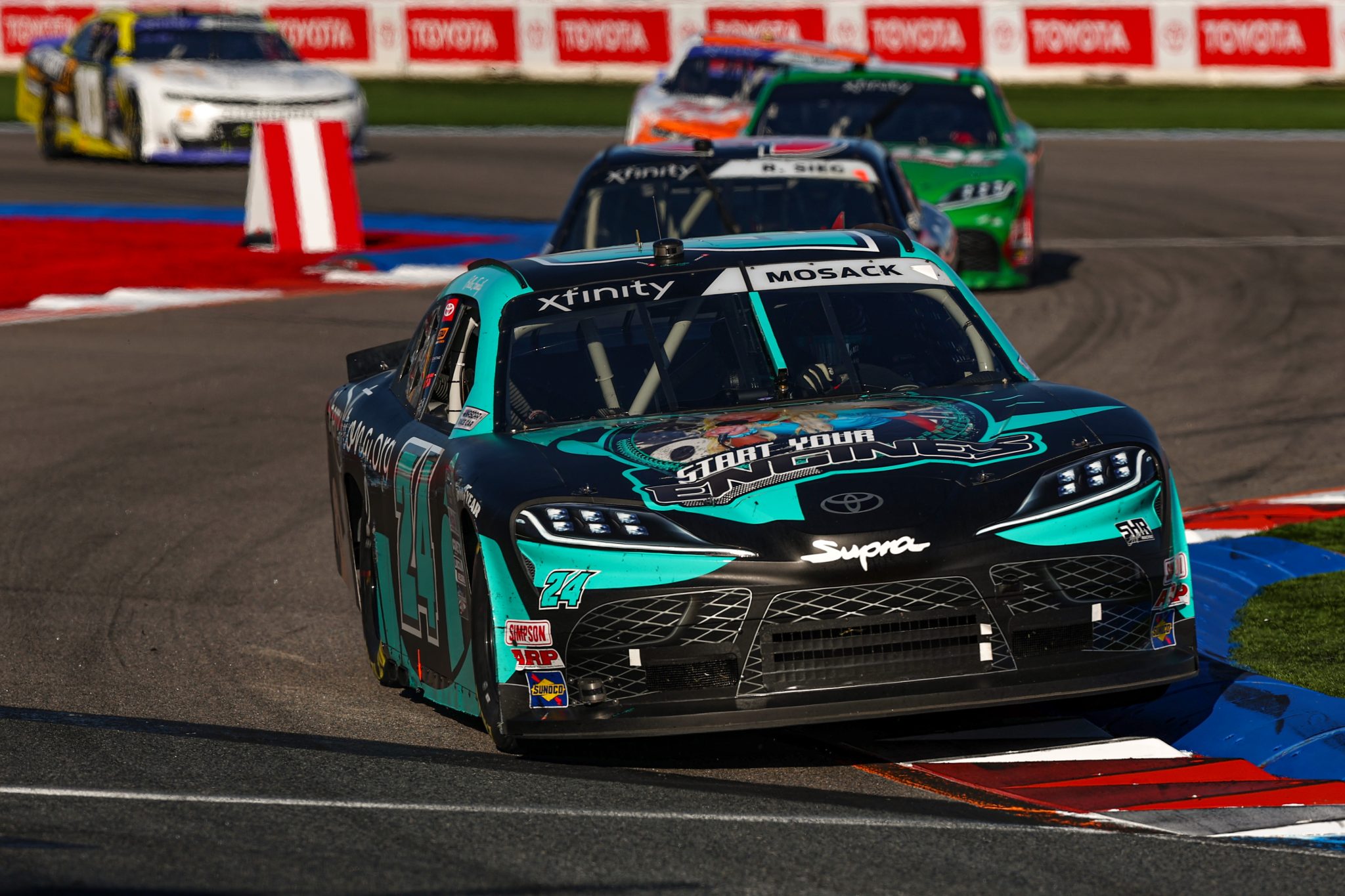CONCORD, NORTH CAROLINA - OCTOBER 07: Connor Mosack, driver of the #24 Sherry Strong Toyota, drives during the NASCAR Xfinity Series Drive for the Cure 250 presented by BCBS at Charlotte Motor Speedway on October 07, 2023 in Concord, North Carolina. (Photo by Jared C. Tilton/Getty Images) | Getty Images