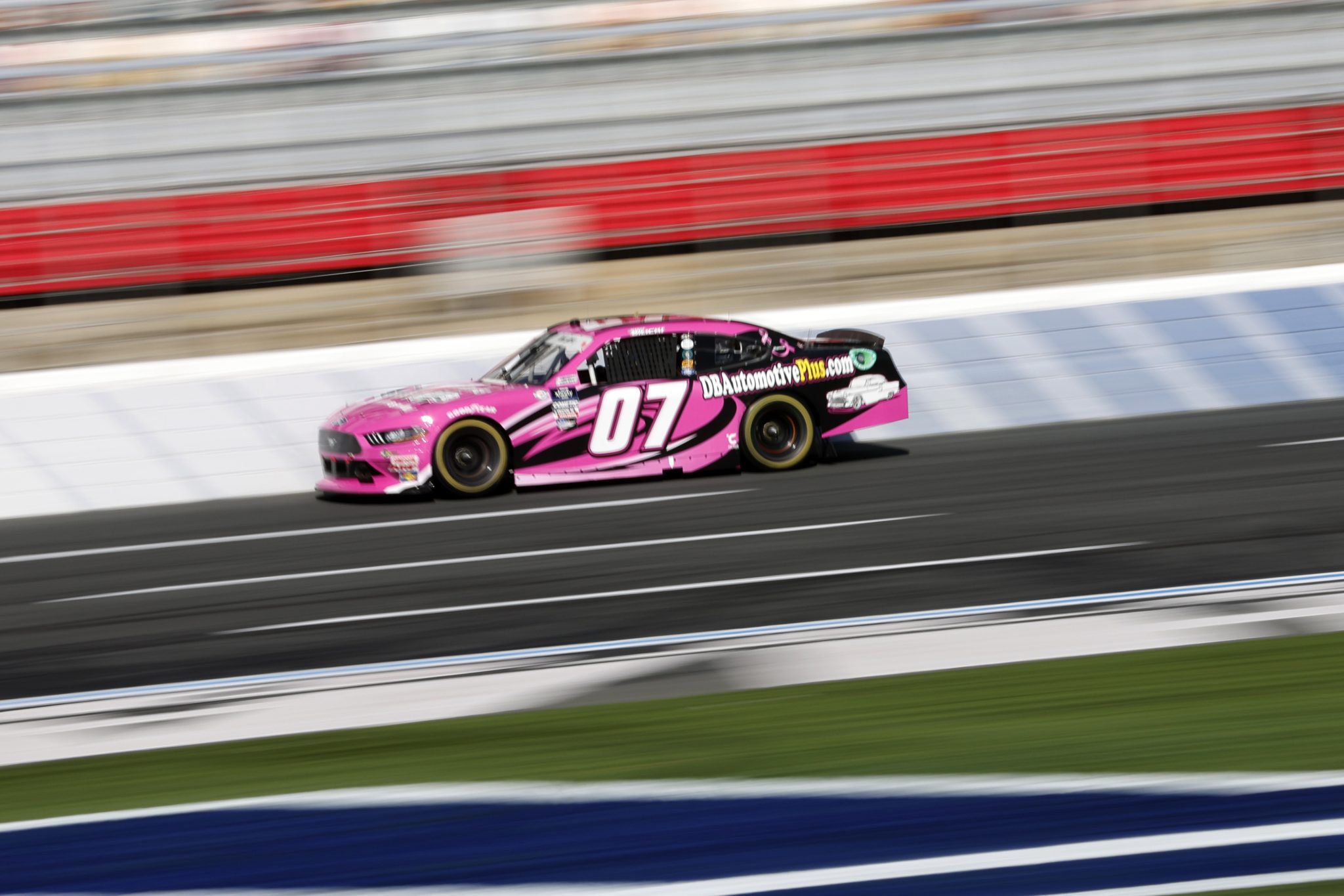 CONCORD, NORTH CAROLINA - OCTOBER 07: Josh Bilicki, driver of the #07 Engine Parts Plus Ford, drives during practice for the NASCAR Xfinity Series Drive for the Cure 250 presented by BCBS at Charlotte Motor Speedway on October 07, 2023 in Concord, North Carolina. (Photo by James Gilbert/Getty Images) | Getty Images
