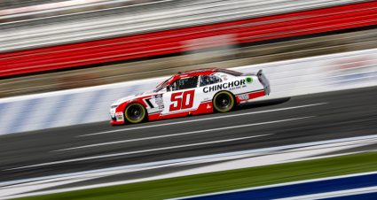 CONCORD, NORTH CAROLINA - OCTOBER 07: Preston Pardus, driver of the #50 Chinchor Electric Inc. Chevrolet, drives during qualifying for the NASCAR Xfinity Series Drive for the Cure 250 presented by BCBS at Charlotte Motor Speedway on October 07, 2023 in Concord, North Carolina. (Photo by James Gilbert/Getty Images) | Getty Images