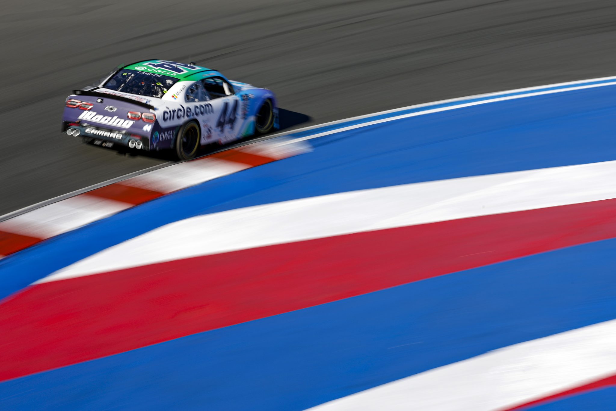 CONCORD, NORTH CAROLINA - OCTOBER 07: Rajah Caruth, driver of the #44 Circle Chevrolet, drives during the NASCAR Xfinity Series Drive for the Cure 250 presented by BCBS at Charlotte Motor Speedway on October 07, 2023 in Concord, North Carolina. (Photo by James Gilbert/Getty Images) | Getty Images
