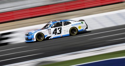 CONCORD, NORTH CAROLINA - OCTOBER 07: Ryan Ellis, driver of the #43 Southern Elevator Chevrolet, drives during qualifying for the NASCAR Xfinity Series Drive for the Cure 250 presented by BCBS at Charlotte Motor Speedway on October 07, 2023 in Concord, North Carolina. (Photo by James Gilbert/Getty Images) | Getty Images