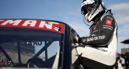HOMESTEAD, FLORIDA - OCTOBER 20: Taylor Gray, driver of the #17 Dead On Tools Toyota, enters his car during qualifying for the NASCAR Craftsman Truck Series Baptist Health Cancer Care 200 at Homestead-Miami Speedway on October 20, 2023 in Homestead, Florida. (Photo by James Gilbert/Getty Images) | Getty Images