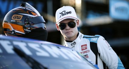 AVONDALE, ARIZONA - NOVEMBER 02: Jesse Love, driver of the #1 HomeSmiles Toyota, waits on the grid during practice for the NASCAR Craftsman Truck Series Craftsman 150 at Phoenix Raceway on November 02, 2023 in Avondale, Arizona. (Photo by James Gilbert/Getty Images) | Getty Images