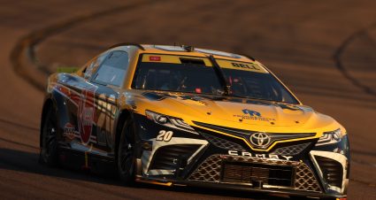 AVONDALE, ARIZONA - NOVEMBER 03: Christopher Bell, driver of the #20 Rheem/DEWALT Toyota, drives during practice for the NASCAR Cup Series Championship at Phoenix Raceway on November 03, 2023 in Avondale, Arizona. (Photo by Christian Petersen/Getty Images) | Getty Images