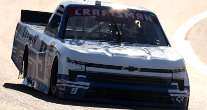 AVONDALE, ARIZONA - NOVEMBER 03: Colby Howard, driver of the #9 Grant County Mulch Chevrolet, drives during qualifying for the NASCAR Craftsman Truck Series Craftsman 150 at Phoenix Raceway on November 03, 2023 in Avondale, Arizona. (Photo by Christian Petersen/Getty Images) | Getty Images
