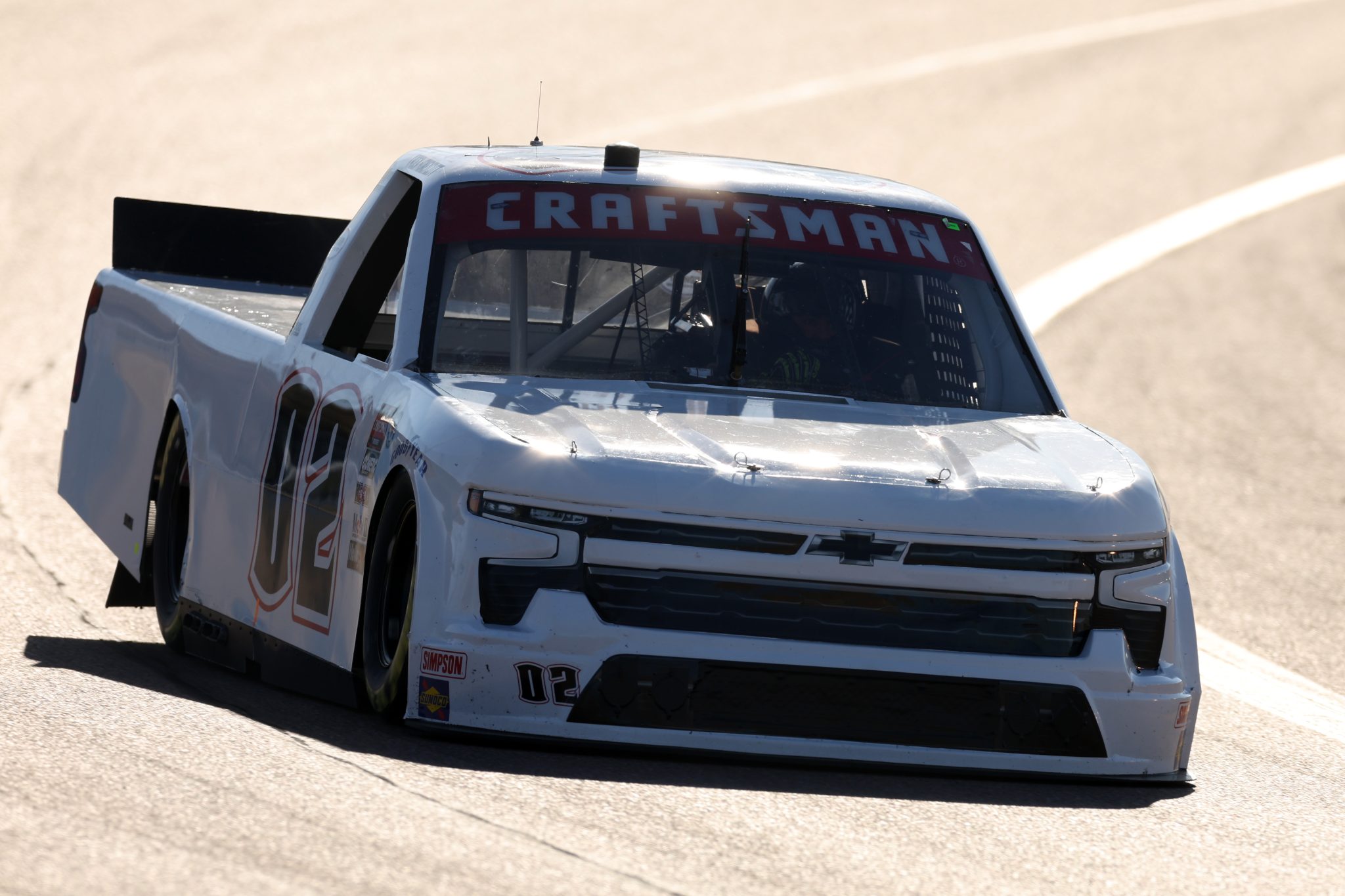 AVONDALE, ARIZONA - NOVEMBER 03: Kaden Honeycutt, driver of the #02 RANDCO Industries Chevrolet, drives during qualifying for the NASCAR Craftsman Truck Series Craftsman 150 at Phoenix Raceway on November 03, 2023 in Avondale, Arizona. (Photo by Christian Petersen/Getty Images) | Getty Images