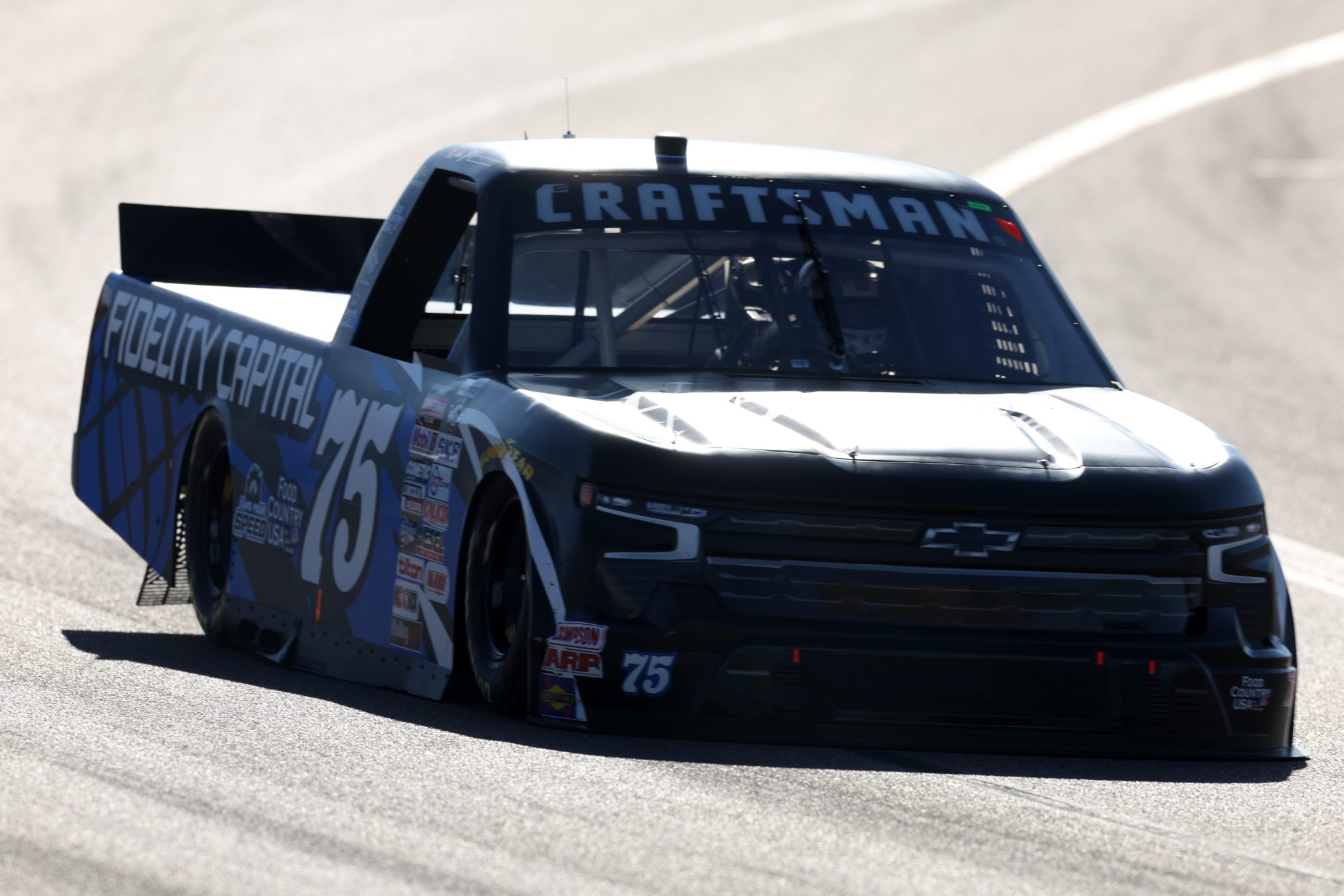 AVONDALE, ARIZONA - NOVEMBER 03: Sean Hingorani, driver of the #75 Fidelity Capital Chevrolet, drives during qualifying for the NASCAR Craftsman Truck Series Craftsman 150 at Phoenix Raceway on November 03, 2023 in Avondale, Arizona. (Photo by Christian Petersen/Getty Images) | Getty Images
