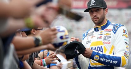 BRISTOL, TENNESSEE - SEPTEMBER 16: Chase Elliott, driver of the #9 NAPA Gold Filters Chevrolet, signs autograph for NASCAR fans prior to the NASCAR Cup Series Bass Pro Shops Night Race at Bristol Motor Speedway on September 16, 2023 in Bristol, Tennessee. (Photo by Jared C. Tilton/Getty Images) | Getty Images