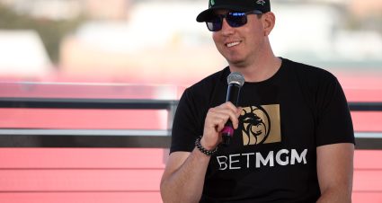 LOS ANGELES, CALIFORNIA - FEBRUARY 04: Kyle Busch, driver of the #8 BetMGM Chevrolet, speaks to the media prior to practice for the NASCAR Clash at the Coliseum at Los Angeles Coliseum on February 04, 2023 in Los Angeles, California. (Photo by James Gilbert/Getty Images) | Getty Images