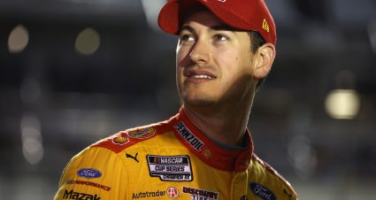 DAYTONA BEACH, FLORIDA - FEBRUARY 15: Joey Logano, driver of the #22 Shell Pennzoil Ford, looks on during qualifying for the Busch Light Pole at Daytona International Speedway on February 15, 2023 in Daytona Beach, Florida. (Photo by Sean Gardner/Getty Images) | Getty Images
