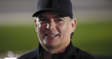 DAYTONA BEACH, FLORIDA - FEBRUARY 15: Jeff Gordon, Vice Chairman of Hendrick Motorsports looks on during qualifying for the Busch Light Pole at Daytona International Speedway on February 15, 2023 in Daytona Beach, Florida. (Photo by Sean Gardner/Getty Images) | Getty Images