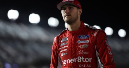 DAYTONA BEACH, FLORIDA - FEBRUARY 15: Todd Gilliland, driver of the #38 gener8tor Skills Ford, looks on during qualifying for the Busch Light Pole at Daytona International Speedway on February 15, 2023 in Daytona Beach, Florida. (Photo by James Gilbert/Getty Images) | Getty Images