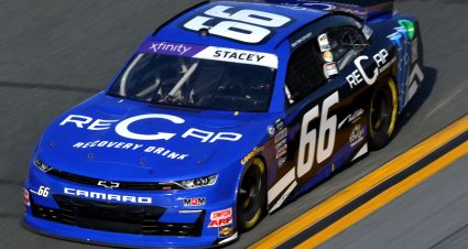 DAYTONA BEACH, FLORIDA - FEBRUARY 17: Dexter Stacey, driver of the #66 ReCap Recovery Drink Ford, drives during practice for the  NASCAR Xfinity Series Beef. It's What's For Dinner. 300 at Daytona International Speedway on February 17, 2023 in Daytona Beach, Florida. (Photo by Mike Ehrmann/Getty Images) | Getty Images