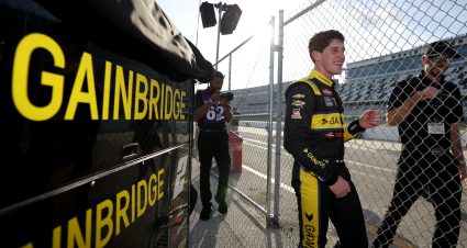 DAYTONA BEACH, FLORIDA - FEBRUARY 17: Nick Sanchez, driver of the #2 Gainbridge Chevrolet, reacts during qualifying for the  NASCAR Craftsman Truck Series NextEra Energy 250 at Daytona International Speedway on February 17, 2023 in Daytona Beach, Florida. (Photo by James Gilbert/Getty Images) | Getty Images