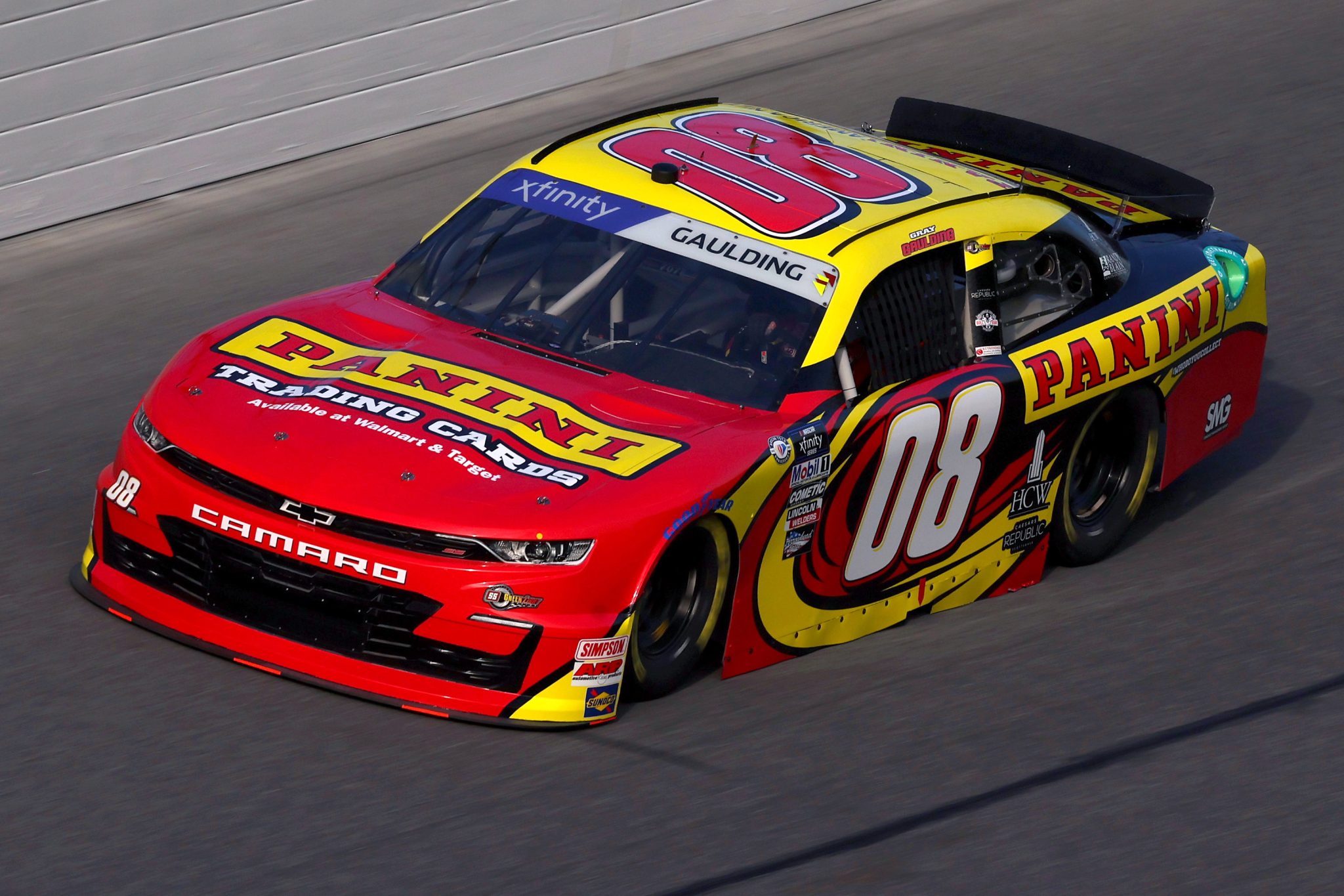 DAYTONA BEACH, FLORIDA - FEBRUARY 17: Gray Gaulding, driver of the #08 Panini Chevrolet, drives during practice for the NASCAR Xfinity Series Beef. It's What's For Dinner. 300 at Daytona International Speedway on February 17, 2023 in Daytona Beach, Florida. (Photo by Mike Ehrmann/Getty Images) | Getty Images