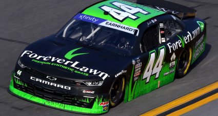 DAYTONA BEACH, FLORIDA - FEBRUARY 17: Jeffrey Earnhardt, driver of the #44 ForeverLawn Chevrolet, drives during practice for the  NASCAR Xfinity Series Beef. It's What's For Dinner. 300 at Daytona International Speedway on February 17, 2023 in Daytona Beach, Florida. (Photo by Mike Ehrmann/Getty Images) | Getty Images