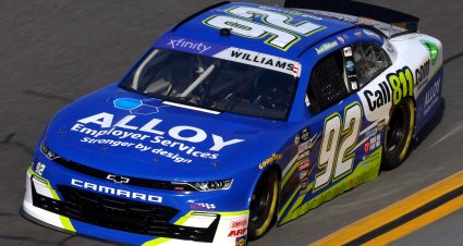 DAYTONA BEACH, FLORIDA - FEBRUARY 17: Josh Williams, driver of the #92 Alloy Employer/Call 811 Chevrolet, drives during practice for the  NASCAR Xfinity Series Beef. It's What's For Dinner. 300 at Daytona International Speedway on February 17, 2023 in Daytona Beach, Florida. (Photo by Mike Ehrmann/Getty Images) | Getty Images
