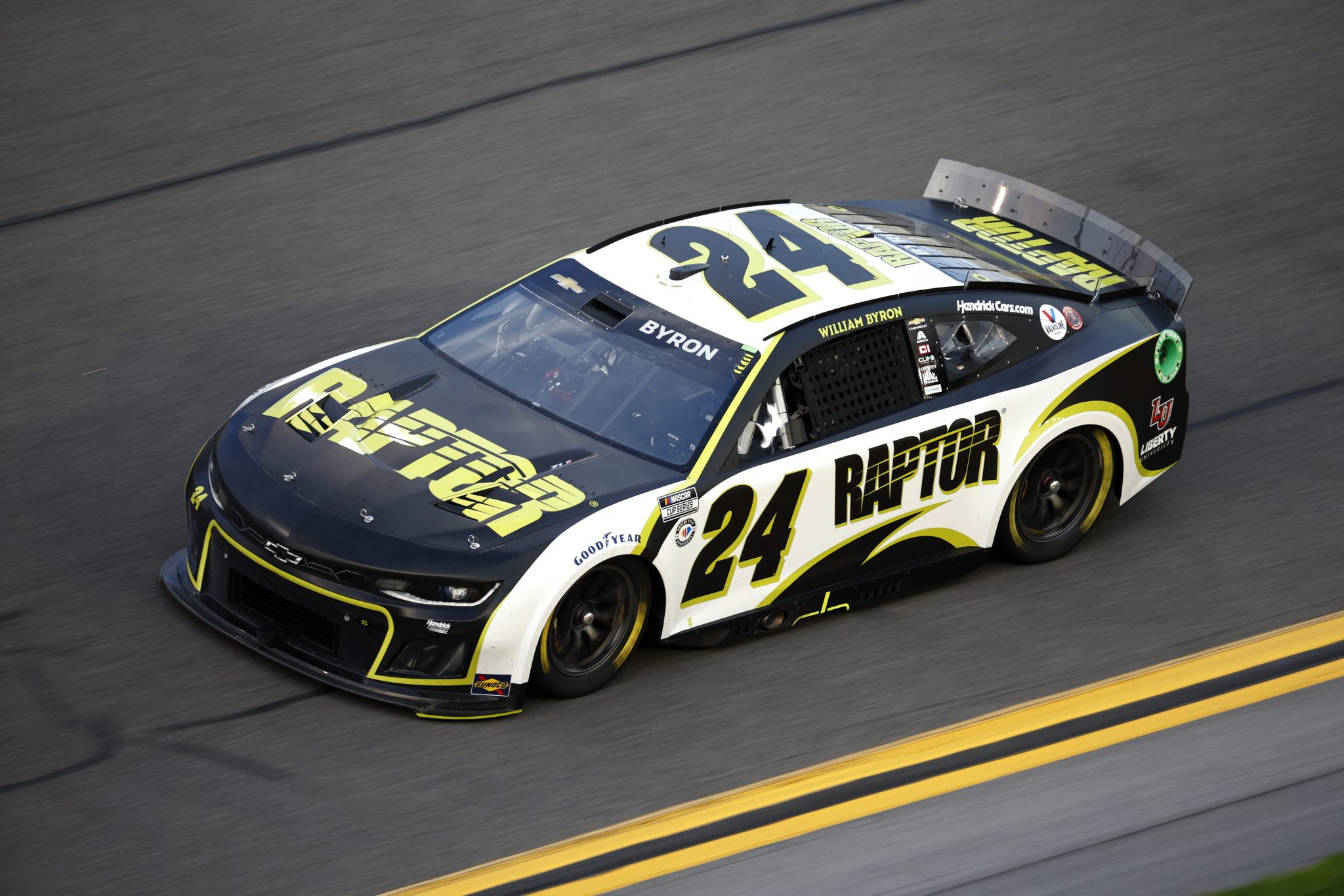 DAYTONA BEACH, FLORIDA - FEBRUARY 17: William Byron, driver of the #24 RaptorTough.com Chevrolet, drives during practice for the NASCAR Cup Series 65th Annual Daytona 500 at Daytona International Speedway on February 17, 2023 in Daytona Beach, Florida. (Photo by Jared C. Tilton/Getty Images) | Getty Images