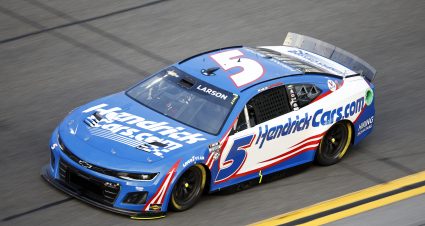 DAYTONA BEACH, FLORIDA - FEBRUARY 17: Kyle Larson, driver of the #5 HendrickCars.com Chevrolet, drives during practice for the NASCAR Cup Series 65th Annual Daytona 500 at Daytona International Speedway on February 17, 2023 in Daytona Beach, Florida. (Photo by Jared C. Tilton/Getty Images) | Getty Images
