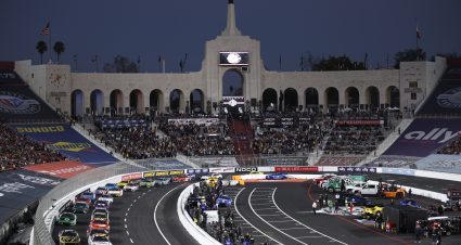 LOS ANGELES, CALIFORNIA - FEBRUARY 05: A general view of racinduring the NASCAR Clash at the Coliseum at Los Angeles Memorial Coliseum on February 05, 2023 in Los Angeles, California. (Photo by Jared C. Tilton/Getty Images) | Getty Images