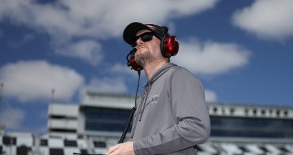 DAYTONA BEACH, FLORIDA - FEBRUARY 18: NASCAR Hall of Famer and JR Motorsports owner, Dale Earnhardt Jr.  looks on during qualifying for the Beef. It's What's For Dinner. 300 at Daytona International Speedway on February 18, 2023 in Daytona Beach, Florida. (Photo by James Gilbert/Getty Images) | Getty Images