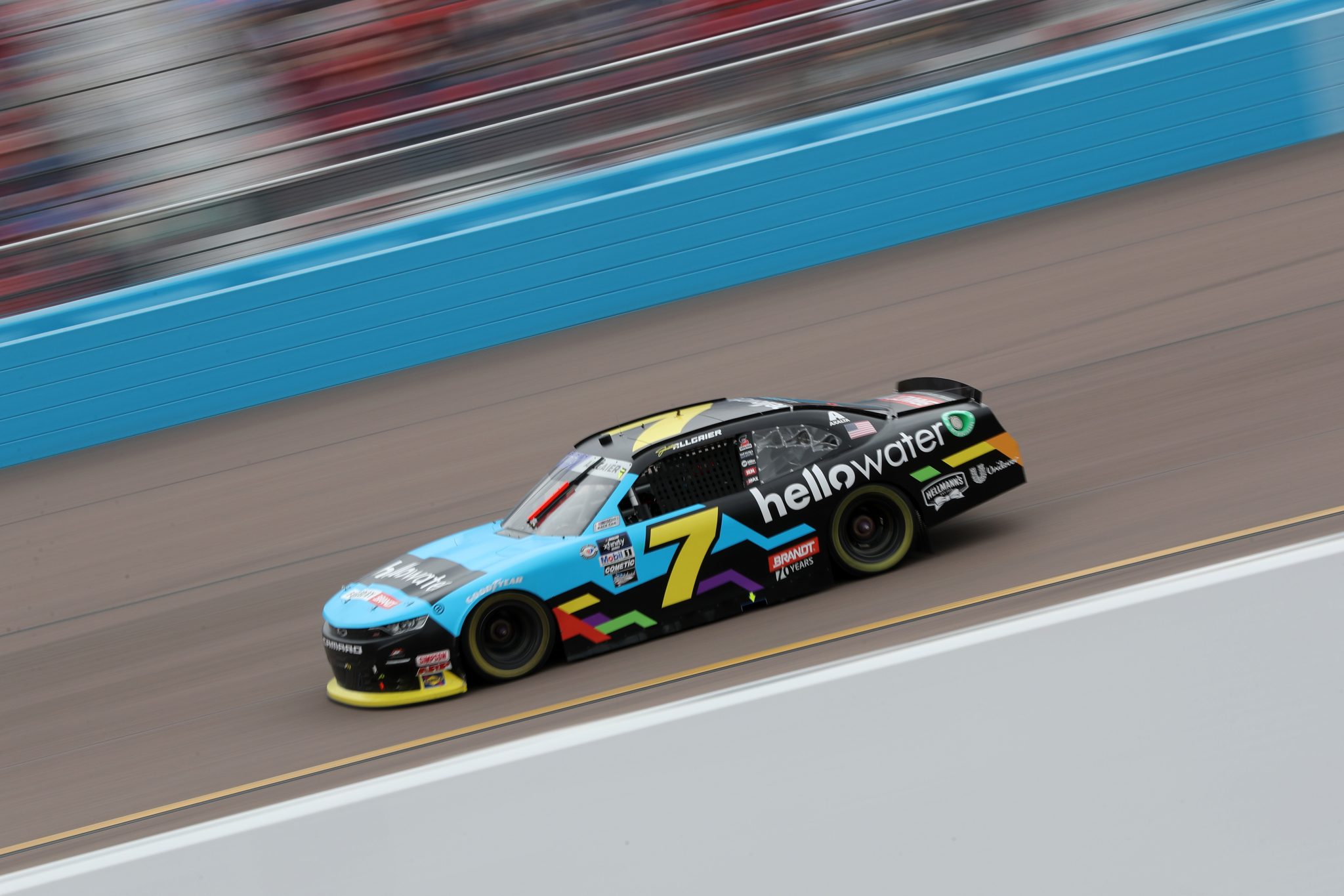 AVONDALE, ARIZONA - MARCH 11: Justin Allgaier, driver of the #7 hellowater Chevrolet, drives during the NASCAR Xfinity Series United Rentals 200 at Phoenix Raceway on March 11, 2023 in Avondale, Arizona. (Photo by Meg Oliphant/Getty Images) | Getty Images