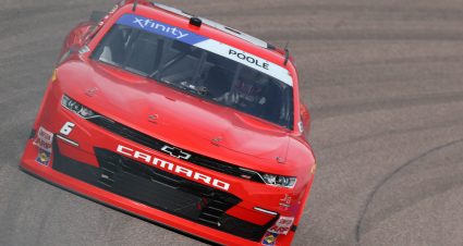 AVONDALE, ARIZONA - MARCH 11: Brennan Poole, driver of the #6 Rudy's Barbecue/Macc Door Systems Chevrolet, drives during qualifying for the NASCAR Xfinity Series United Rentals 200 at Phoenix Raceway on March 11, 2023 in Avondale, Arizona. (Photo by Meg Oliphant/Getty Images) | Getty Images