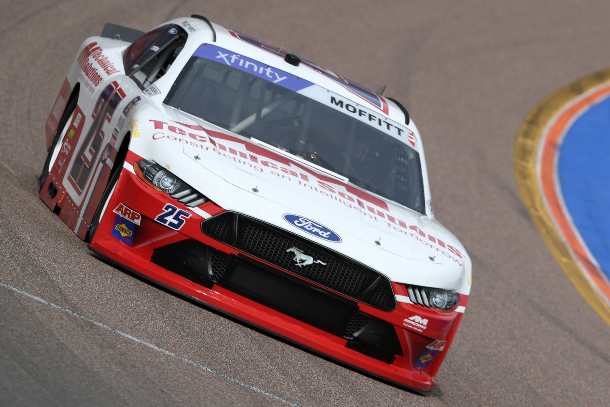 AVONDALE, ARIZONA - MARCH 11: Brett Moffitt, driver of the #25 AM Technical Solutions Ford, drives during qualifying for the NASCAR Xfinity Series United Rentals 200 at Phoenix Raceway on March 11, 2023 in Avondale, Arizona. (Photo by Meg Oliphant/Getty Images) | Getty Images