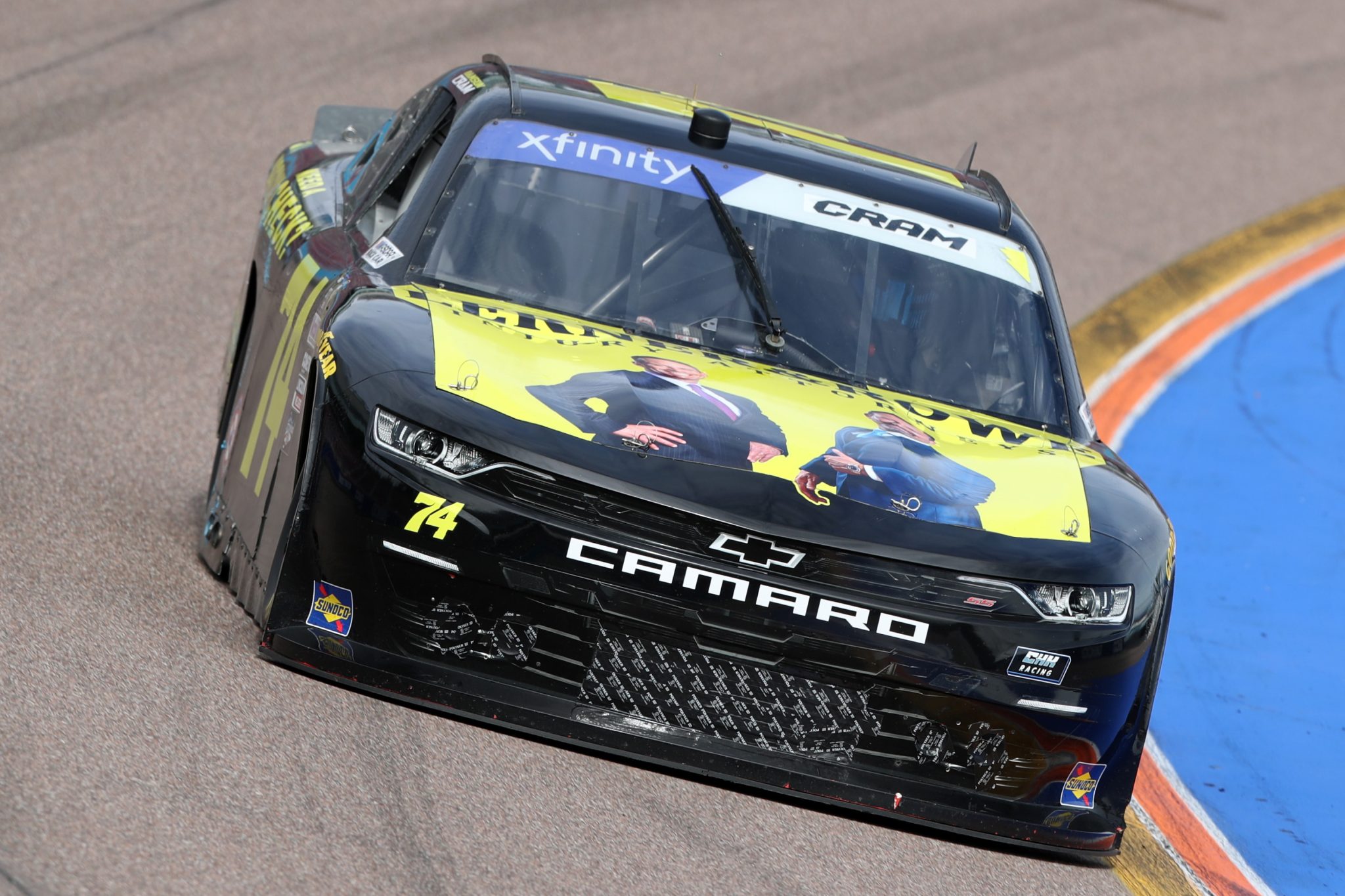 AVONDALE, ARIZONA - MARCH 11: Dawson Cram, driver of the #74 Lerner & Rowe Injury Lawyers Chevrolet, drives during qualifying for the NASCAR Xfinity Series United Rentals 200 at Phoenix Raceway on March 11, 2023 in Avondale, Arizona. (Photo by Meg Oliphant/Getty Images) | Getty Images