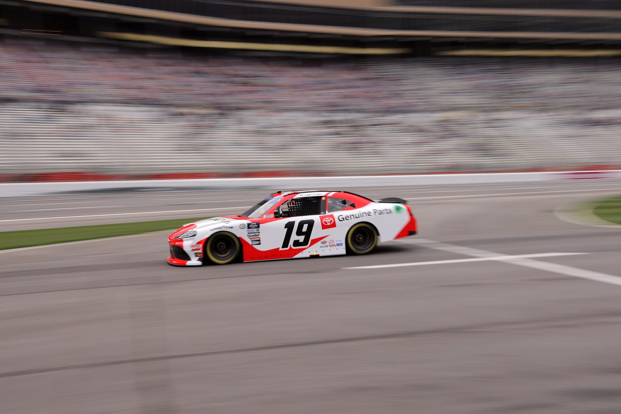 HAMPTON, GEORGIA - MARCH 18: Ryan Truex, driver of the #19 Toyota Genuine Parts Toyota, drives during the NASCAR Xfinity Series RAPTOR 250 at Atlanta Motor Speedway on March 18, 2023 in Hampton, Georgia. (Photo by Jonathan Bachman/Getty Images) | Getty Images